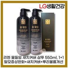 [리엔][본사정품]리엔 물들임 새치커버 샴푸 550ml (옵션:흑갈색/자연갈색) 탈모증상완화 뿌리볼륨개선 기능성 1+1
