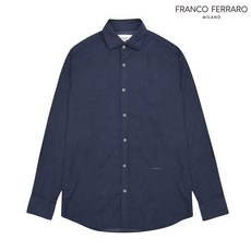 franco ferraro 남성 자카드 우븐 셔츠 네이비 A0X830249