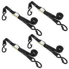 YAYODS 4팩 오토바이 타이 다운 스트랩 25cm x 19m1인치 66피트 08kg1파운드 브레이크 강도 캠 버클 튼튼하고 부드러운 루프 래칫 비포장 자전거 모터 바이크 카약