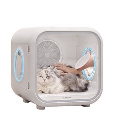 애완동물털건조기 드라이룸 장마철털관리 완전 자동 반려동물 고양이 털 건조 홀더 제품 상자 핀슬러 수직 헤어 드라이어 개 그루밍 따뜻한 블로우 빠른, WHITE
