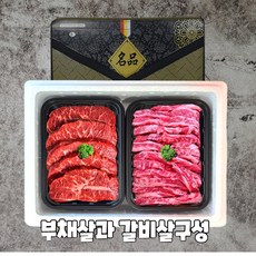 프리미엄 초이스 등급 미국산 냉장 정육 선물세트, 7.부채살+갈비살 정육세트 1kg, 1개