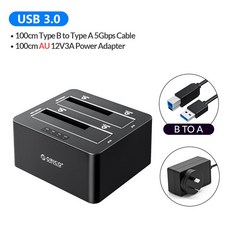 USB 허브 스위치 ORICO-2 4 베이 하드 드라이브 도킹 스테이션 오프라인 복제 SATA- 3.0 HDD 2.5 3.5 인치 hdd용, 2 Bay AU Plug, 08 2 Bay AU plug