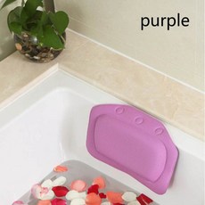 스파 욕조 베개 21x31cm PVC 목 쿠션 머리 받침 흡입 컵 액세서리 1개, 보라색