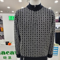 마코 남성 눈꽃패턴 집업 니트MMM4SW0317