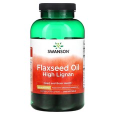 Swanson 아마씨유 하이 리그난 980mg 소프트젤 200정, 1개