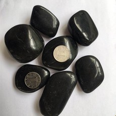 아난석포 땅 꽃자수원 자갈 5 컬러 원림 조경 어항 돌멩이 정원 룩, 폴리싱 블랙 4-6cm (5.5 근