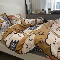 고양이무늬이불베개세트