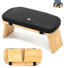 Estleys 명상 벤치 대나무 스툴 접이식 무릎 Seiza 기도 쿠션이 있는 스툴블랙 {상푸번호}, Estleys 명상 벤치, 대나무 명상 스툴, 접이식