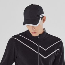 남성 라인 배색 펀칭 볼캡 모자 RMACL2803-199, BLACK, 000, 1개