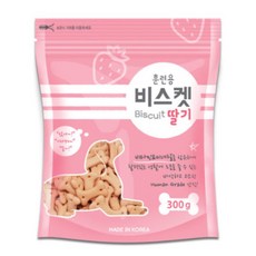 훈련용비스켓 강아지 간식, 딸기맛, 300g, 6개