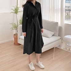 티데일리 모코 반오픈 셔츠 롱 원피스 여성용 빅사이즈 롱남방