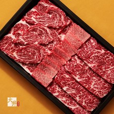 (특판)[대정한우] 1++ 한우 등심세트 모둠등심 1kg(등심+살치+채끝+새우살)(선물가방 포함), 없음
