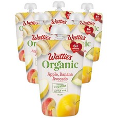 와티스 뉴질랜드 사과 바나나 아보카도 6개월 이상 퓨레 이유식 Wattie's Apple Banana Avocado, 6개, 120g