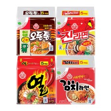 진라면 매운맛 5개+김치라면 5개+오동통면(다시마2) 5개+열라면 5개, 단품