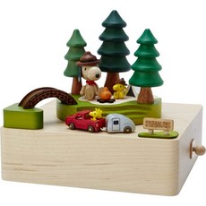 산리오 (SANRIO) 나무 오르골 스누피 캠프 H 9126 베이지 721425