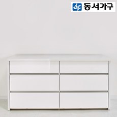 동서가구 소프 1500 3단 속 깊은 와이드 서랍장 DSW017, 화이트