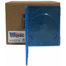 USDISC Blu-ray Cases Slimline 7mm Single 1 Disc Clear Blue Pack of 10