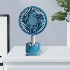 클립형선풍기 무소음탁상용 무선 쿨린 선풍기 써큘레이터 휴대용 테이블 팬 클립 온 타입 360도 회전 3단 속도 데스크 팬 쿨러, 초록