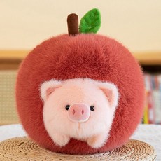 스토리원 2 in 1 사과 안에 돼지 인형 애플 피그 동물 봉제 ST-TOY-014, 1개, 사과돼지, 36cm