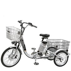 KJ MOTORS 장수 전기 자전거 세발 삼륜 삼성셀 운동 스포츠 레저 건강 전동, 실버