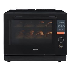 도시바 과열 수증기 오븐 레인지 30L 석 가마 돔 350℃ 2단 조리 ER-XD7000(K) 그란 블랙 플랫 테이블