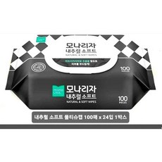 모나리자 내추럴그린 물티슈 캡형 100매 X 24팩 한박스, 24개, 그린