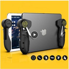 가온몰 Ipad 태블릿 용 모바일 PUBG 게임 컨트롤러 6 개의 손가락 조이스틱 핸들 조준 버튼 L1R1 슈터 패드 트리거, 1개, 단일