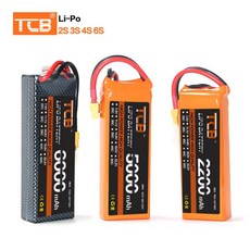 TCB 리포 배터리 RC 부품 2S 3S 4S 6S 50C 60C 1500 2200mah 2600mah 5000mah 6000mah 7000mah 4000mah 7.4, 18 3S 2600mah 35C T, 한개옵션1