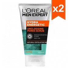 로레알파리 맨 엑스퍼트 하이드라 에너제틱 언클러깅 퓨어 스크럽 100ml x 2팩, 1개