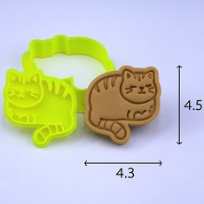 고양이 고양이발 쿠키틀 쿠키커터 5종, 뚱뚱한 고양이, 1개