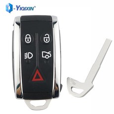 YIQIXIN 원격 자동차 키 쉘 Smart Auto Keyless Go Fob 케이스 5 버튼 재규어 XF XK XKR X 형 S 2007 2008 2009 2010 2012, 1개