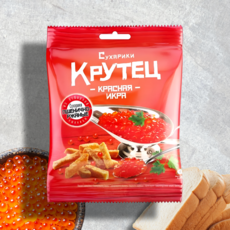 Krutets Сухарики из ржаного хлеба со вкусом красной икры, 80 г