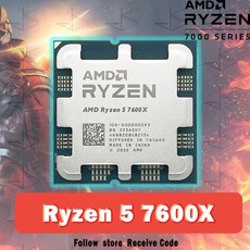 AMD Ryzen 5 7600X R5 7600X 4.7 GHz 6 코어 12 PCIE5.0 105W CPU 프로세서 5NM L3 = 32M 100 000000593, 01 CHINA - 7600x