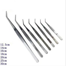 파충류용 스테인레스 스틸 곡선 니퍼 트위저 먹이 집게 새로운 청소 도구 15 개, 1개, 5) 20cm