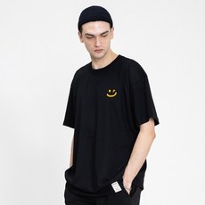 [UNISEX]스몰 드로잉스마일 화이트클립 반팔티_6coor 리뷰후기