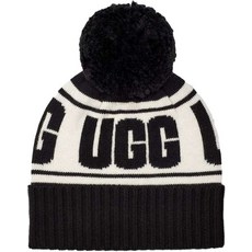 UGG 어그 니트 모자 W Knit Logo Stadium Beanie 20067 BLK 블랙 블랙 봉봉 - 어그모자