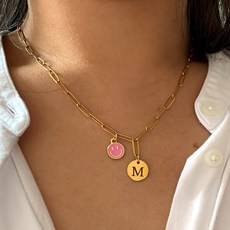 14k이니셜알파벳참목걸이