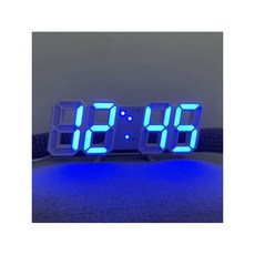 무소음탁상시계 와이파이시계 3D LED 디지털 빛나는 패션 다기능 크리에이티브 USB 플러그 인 전자 홈 데코, 4) 파란