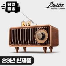 [당일 출고]브리츠 BA-MK250 무선 블루투스 미니스피커 휴대용 캠핑스피커 감성 인테리어 매장 카페 거실스피커 USB스피커 레트로 소형 FM라디오 - ba-mk35