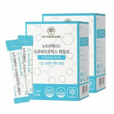  뉴트리메이드 프로바이오틱스 패밀리 유산균 2g x 30개입 1+1, 1박스, 60g 