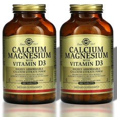  솔가 칼슘 시트레이트 마그네슘 비타민D3 고흡수 비건 무설탕 글루텐프리, 2통, 300정 