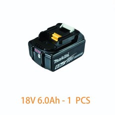 마키타 오리지널 리튬 이온 충전식 배터리 드릴 교체 BL1860 6000mAh, 1) 6.0AH-1PCS, 04 6.0AH-1PCS