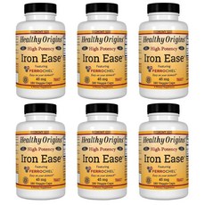 Healthy Origins 헬시 오리진스 철분 45mg, 180정, 6개