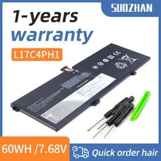 SUOZHAN 레노버 요가 7 프로 C93013IKB 배터리 L17C4PH1 5B10Q82425 Pro13IKB 7.68V 60Wh, 01 Black