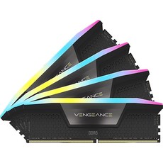 CORSAIR Vengeance RGB DDR5 RAM 32GB 2x16GB 6400 CL36 인텔 XMP iCUE 호환용 컴퓨터 메모리 화이트 CMH32GX5M2B6400C36W, 64GB (4x16GB), 4개