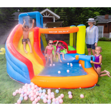 닥터돌핀 어린이 풍선 성 실내 및 실외 대형 공원 바운스 침대 슬라이드 점프 에어바운스