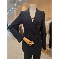 라인어디션 여성용 코어치 더블버튼 테일러드 자켓