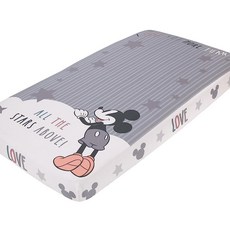 NoJo 디즈니 미키 마우스 러브 그레이 화이트 탠 I Love You More Than All Stars Above Photo Op 100% 면 침대 시트 663727, 06.Mickey Mouse Love
