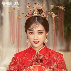 초초함 신부 중국식 수화복 머리 악세사리 레드 태슬 고대복장 화관 족두리 쇼 곡식물의 총칭