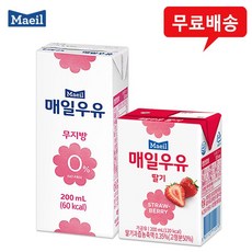 매일우유 멸균200ml 24팩(무지방0%12+딸기12)무배, 200ml, 1세트